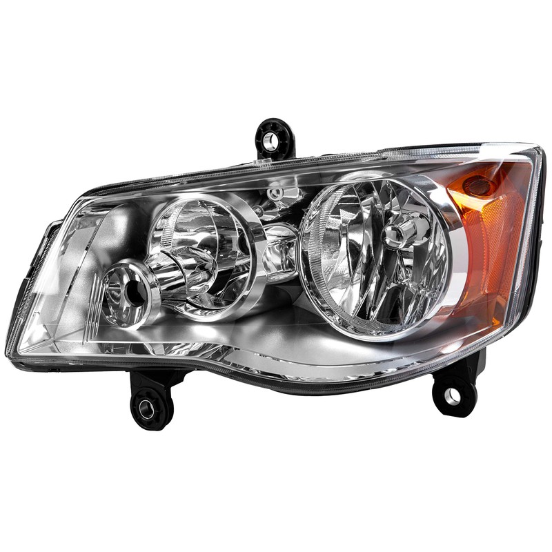HECASA Pair Headlight Headlamp Chrome Housing Clear Lens Compatible With
