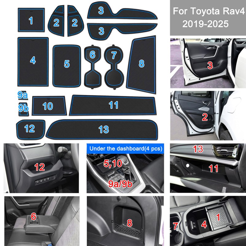 SENSHINE 3D Cup Holder Insert for Toyota Rav4 Accessories 2019-2023