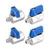 QWORK Mini Ball Valve, 4 Pack 1/8" Female & Male