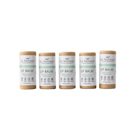 J&L Naturals Sustainable Lip Balm | Organic Ingredients, 100% Natural, Eco-Friendly | Cruelty Free, Vegan, Paraben Free, Silicone Free (Bergamot & Lavender, 5-Piece Bundle)