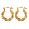 Gold Hoop Earrings for Women，14K Gold Plated lightweight hypoallergenic Twist