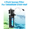 TARARIUM CTUV-H6F Aquarium Filter Sponge Replacement Filters 4 Pack CTUV-H6F-800A,