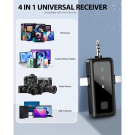 dralud 3 in 1 Wireless Lavalier Microphone for iPhone, Mini Lapel Mic with Mute/Reverb/Noise Reduction, for Android Phone, Camera, PC, Laptop, Video Recording, Streaming, Interview, Vlogs,100ft Range