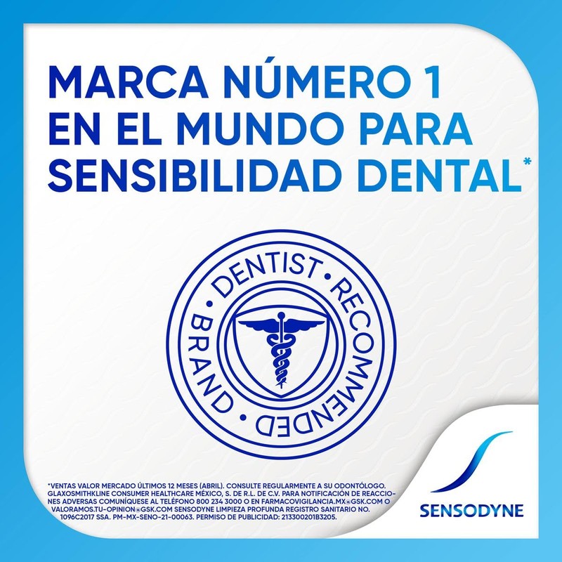 Sensodyne Pasta Dental Limpieza Profunda para Dientes Sensibles, 50g
