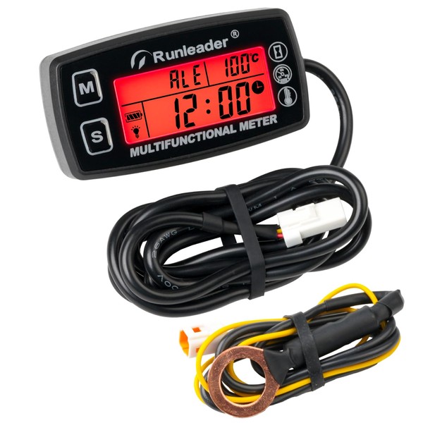 Runleader Digital Engine Temperature Meter, Maintenance Hours, Tachometer with Backlight