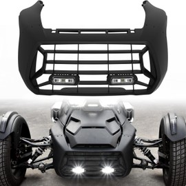 SAUTVS Black Front Fascia with LED Spotlights Auxiliary Lights Kit for Can-Am Ryker 600 900 Sport & Rally Edition All Models Accessories, Replace #705010722