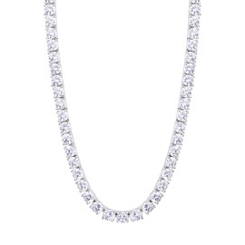 KRKC&CO Tennis Chain 3/4/5 mm, 14K Gold/White Gold Plated Tennis Chain Men Women, Nickel-Free Iced Out Chains with 5A Zirconia Stones, Birthday Gifts for Men Women, Size 45.7-61 cm