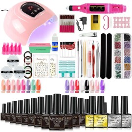 16pcs Gel Nail Kit with 18LED UV Lamp Complete Manicure Tool Set Multiple Colors for Professionals and Beginners at Homecolor: L-YH43-2-USB Color