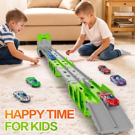 Dinosaur Truck Toys for Kids 3-5: Dinosaur Games for 3+ Boy Girl,Pull Back Cars for Boys Girls,Track Cars Learning Set,Birthday Gifts for 3 4 5,Toddlers Toy,Christmas Ideas,Car Kits