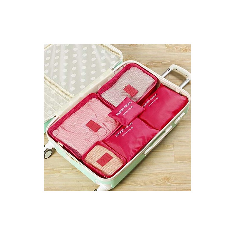 Go2buy 6pcs Travel Luggage Organizer Set Backpack Storage Pouches Suitcase