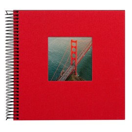 goldbuch Spiralalbum Bella Vista, Erinnerungsalbum aus Leinen mit Titelbild Ausstanzung, Fotoalbum mit 40 Schwarze Seiten, Fotobuch zum Einkleben, Foto Album, Rot, ca. 20 x 20 x 2,7 cm 12 773