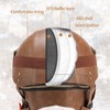 Lutcaut German Style Leather Motorcycle Half Helmet for Adults Men