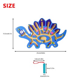 Andux Mini Wooden Magnetic Maze on Board Game for Children MGYX-01 (Stegosaurus)
