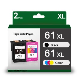 61XL Ink Cartridges Combo Pack |Black and Color |Replacement for HP 61XL 61 XL to use with Envy 4500 Deskjet 1000 1056 1510 1512 1010 1055 OfficeJet 4630 OfficeJet 2600 4600 Series (2 Pack)