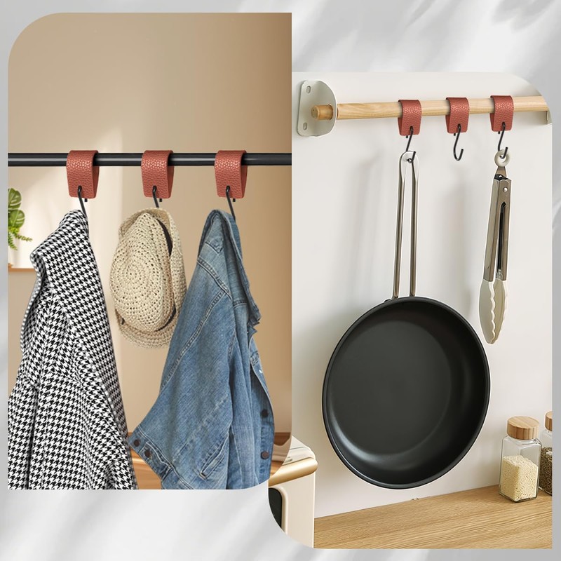Drenky S Hooks with Leather Loop - Metal Hooks No