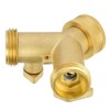 Fdit 3/4 Inch Double Outlet Brass Ball Valve Hose Connector