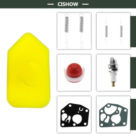 9pcs Spring Foam Air Filter Kit Lawn Mower Spare Parts 698369 4216 Membrane Seal 495770 795083 Intake Bulb 694394 494408 Spark Plug 5099 5088 3.5-4.5 HP Regulator Springs Replacement, Lawn Mower Spare