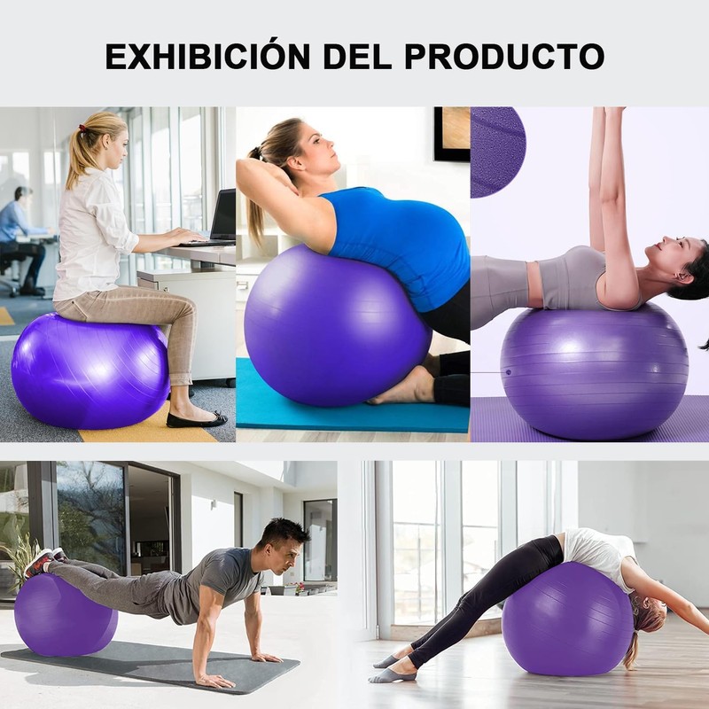 Pelota Pilates de 65 cm, Gruesa y Antiexplosiva