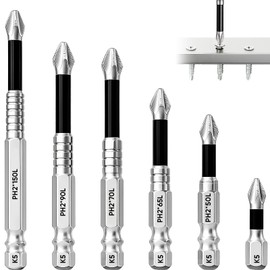 High-Magnetic Screwdriver Drill Bit Set: 6 Pcs Anti Slip Strong Magnetic Durability Electric Precision Screwdriver Drill Bit Kit for Impact Driver - Durable S2 Steel Bits 25/50/ 65/70/ 90/ 150mm