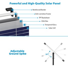 POPOSOAP Solar Water Pump 12W, Solar Water Fountain Pump Kit, 160GPH Submersible Solar Fountain Pump Flow Adjustable with PVC Tubing, 16.4Ft Cord for Ponds, Garden, Fish Pond, Waterfall, Hydroponics