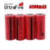 UltraFire 4pcs 26650 Battery UltraFire Rechargeable 3.7V Flat Top Batteries
