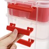 JUXYES 3-Tiers Stack Carry Storage Box With Divided Tray, Transparent