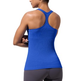 MathCat Workout Tank Tops for Women with Built in Bra, Seamless Racerback Athletic Yoga Shirts