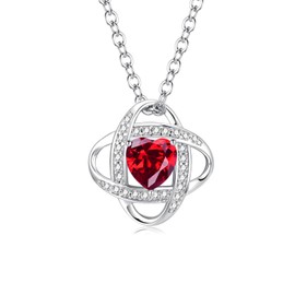 AGVANA Women's Birthstone Necklace, 12 Months, "End of Love" Concept, Silver, S925, Platinum Plated, Women's, Jewelry, Christmas, Birthday, Gift, Wrapping Supplies Included, Sterling Silver, Created