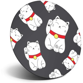 Destination Vinyl ltd Magnet for Refrigerator, Fridge - Cute Chinese Lucky Cats Japanese for Office, Cabinet and Whiteboard, Magnetic Stickers, 8410