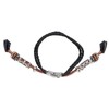 Retro Sports Watch Band Metal Beads Leather Wrist Watch Strap
