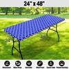 Smiry Rectangle Picnic Table Cover, Waterproof Elastic Fitted Camping Tablecloths