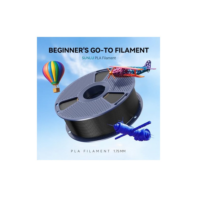 SUNLU PLA 3D Printer Filament PLA Filament 1.75mm, Neatly Wound