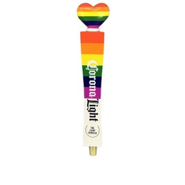 Corona Cerveza Light Beer Rainbow Heart Top Tap Handle