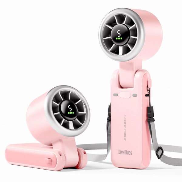 Portable Handheld Turbo Fan, 5 Gear Wind, Battery Operated, Up