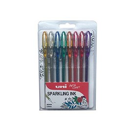 uni-ball Signo UM-120SP Sparkling Gel Ink Rollerballs - Assorted Colours, Pack of 8