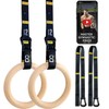 Double Circle Gymnastics Rings with Quick Adjust Numbered Straps and