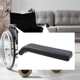 Nicerity 2Pcs Full Length Padded Armrest 10.23" Long Wheelchair and Transport Chair arm Cushions for for Power Scooter, Chairs, DIY Install (Black)