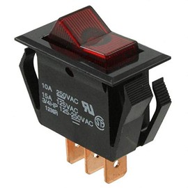 Carling Technologies LTA201-TR-B/125Nx2 Illuminated Rocker Switch Red 125V Neon Lamp (Pack of 2)