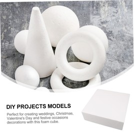 Operitacx Thick Blank Foam Cube Craft Blocks for Art Decoration DIY Painting Models