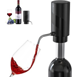 AREYCVK Wine Aerator Electric Wine Decanter Automatic Wine Aerator, Wine Dispenser Wine pourer with USB Rechargeable,Wine Lover for women&Men(Black-ABS)