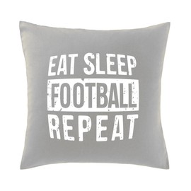 Hippowarehouse Eat Sleep Football Repeat Printed bedroom accessory cushion cover case 41x41cm