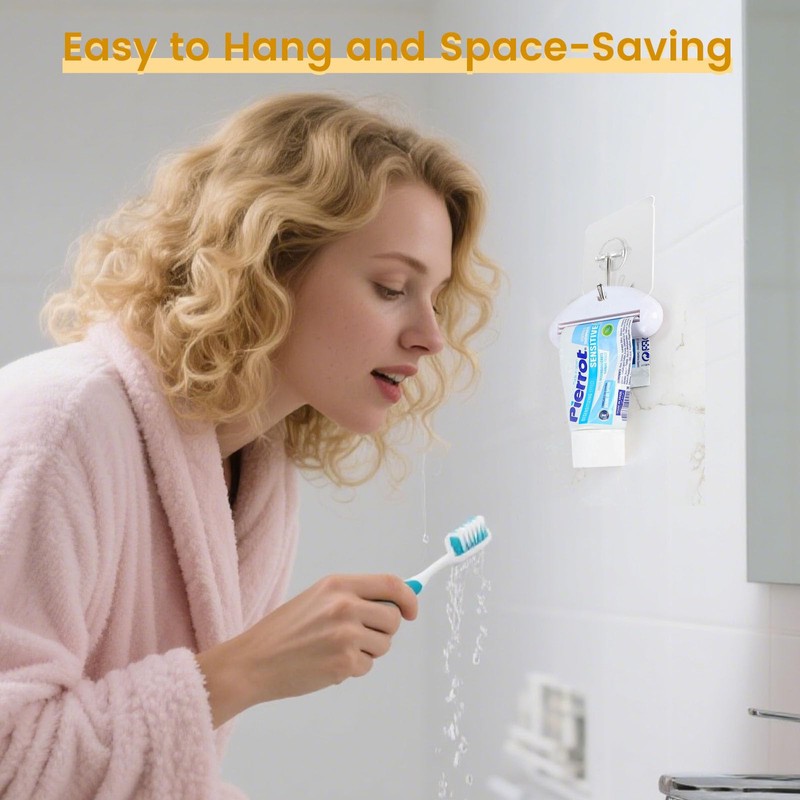 LOVEINUSA Toothpaste Tube Squeezer Dispenser, 4PCS Hanging Tooth Paste Clips