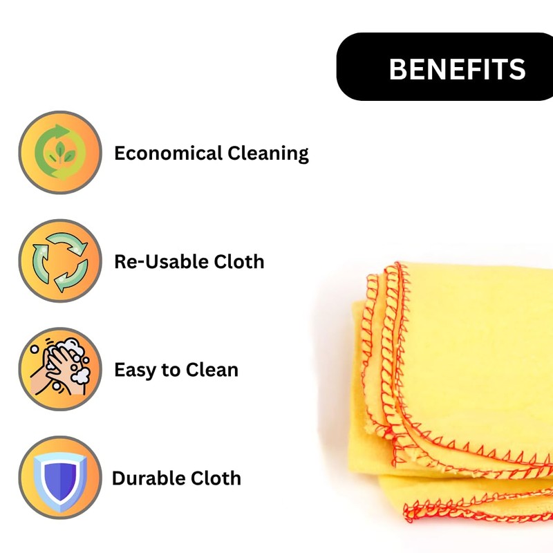 JMS Bridge Yellow Dusters 100% Cotton, Pack of 16, Cleaning
