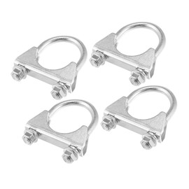 REPAIROCK Round U Bolt Clamp/Muffler Exhaust Clamps for Car RV Truck Boat/Durable Mild Steel 1.5" ID 38mm / 4 Pcs Silver Tone Auto Replacement Parts