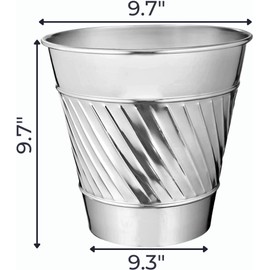 Monarch Abode - Papelera de metal, hecho a mano, en relieve ondulado, decoración de baño, níquel chapado en cromo