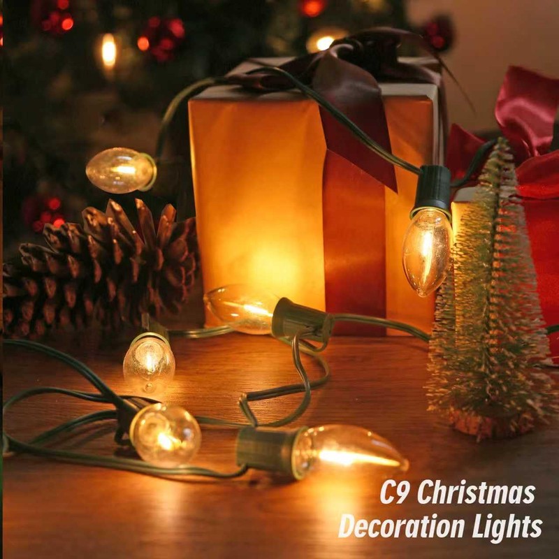 YIMILITE C9 Christmas String Lights, 50 Feet Waterproof Connectable Lights,