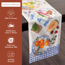 Maison d' Hermine Spring/Summer Table Runner for Parties, Dinner, Holidays, Kitchen, 100% Cotton - Gourmand (50 cm x 150 cm)