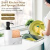 Shinowa Dish Soap Dispenser with Sponge Holder, Refillable Kitchen Soap