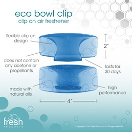 Fresh Products Eco Bowl Clip 2.0 Toilet Bowl Air Freshener, Cotton Blossom Scent, 4 Clips