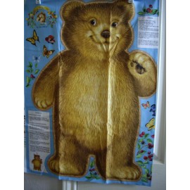 Beary Berry Patch Laundry Bag Panel, Bear Pattern 100% Cotton